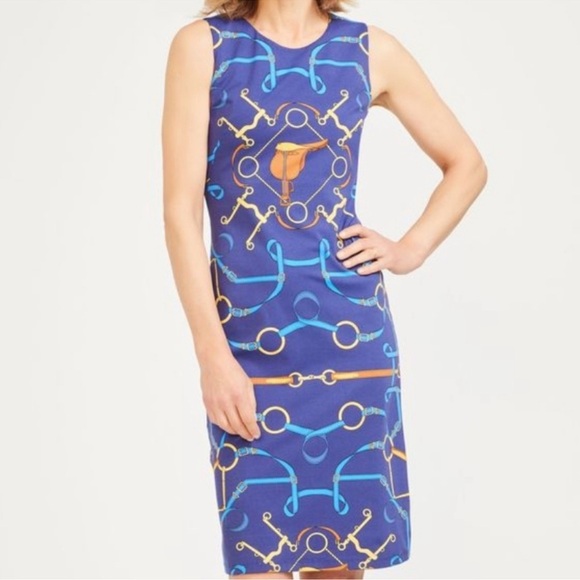 J. McLaughlin Sophia Sheath Dress Equestrian Horsebit Catalina Cloth Sleeveless - Picture 1 of 8